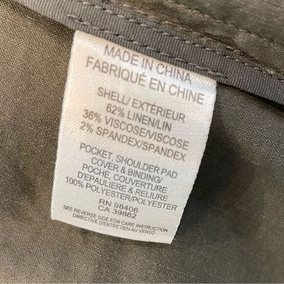 EUC Theory Olive Green Linen Blend blazer Sz. 4 - Picture 4 of 7